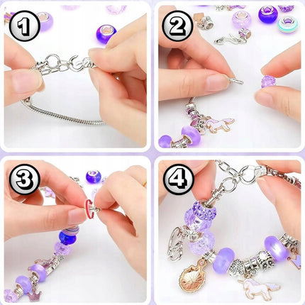 DUŻY ZESTAW 72 EL ROBIENIA BRANSOLETEK I NASZYJNIKÓW CHARMS SZKATUŁKA KORALIKI 