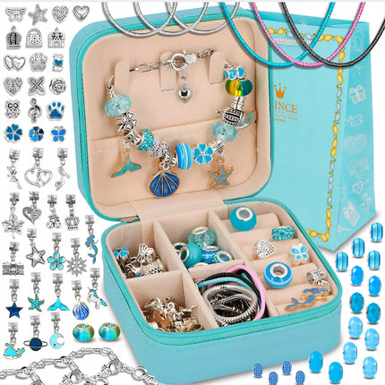 Duży Zestaw do Tworzenia Bransoletek i Naszyjników z Koralikami w Szkatułce 