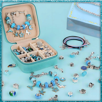 Duży Zestaw do Tworzenia Bransoletek i Naszyjników z Koralikami w Szkatułce 