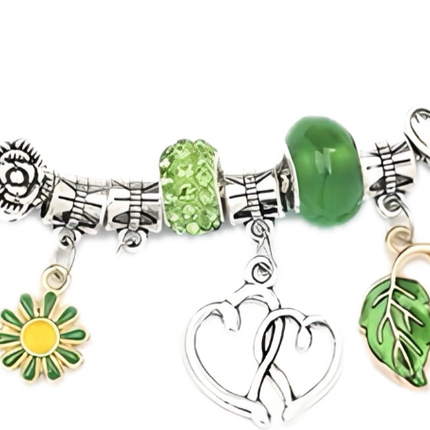 Magiczny zestaw Koralików – stworzony Zielone Bransoletki w Letnich Kolorach 