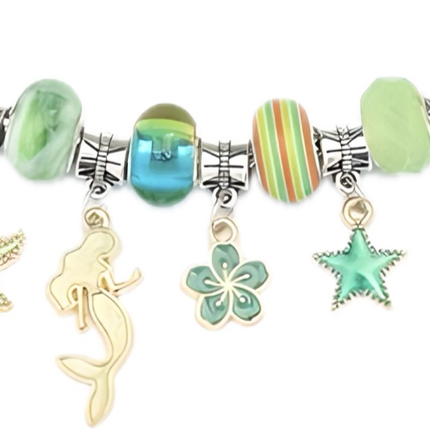 Magiczny zestaw Koralików – stworzony Zielone Bransoletki w Letnich Kolorach 