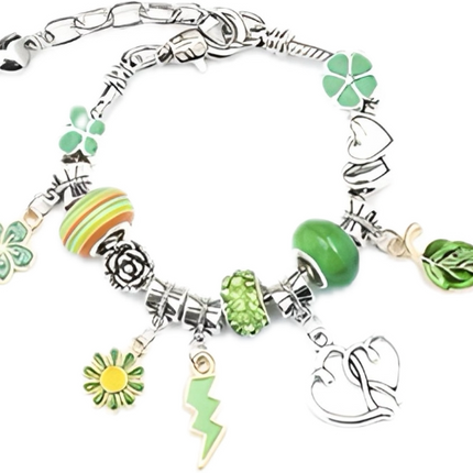 Magiczny zestaw Koralików – stworzony Zielone Bransoletki w Letnich Kolorach 