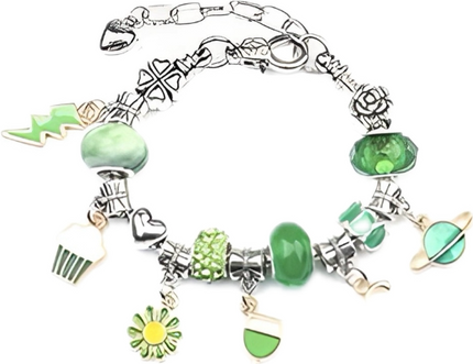 Magiczny zestaw Koralików – stworzony Zielone Bransoletki w Letnich Kolorach 