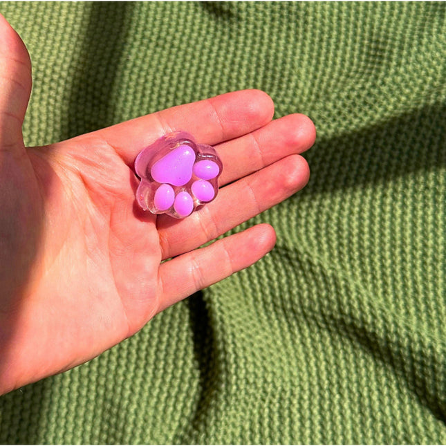 Zestaw 4x Mini Gniotek Antystresowy – Urocze Kocie Łapki z Brokatem